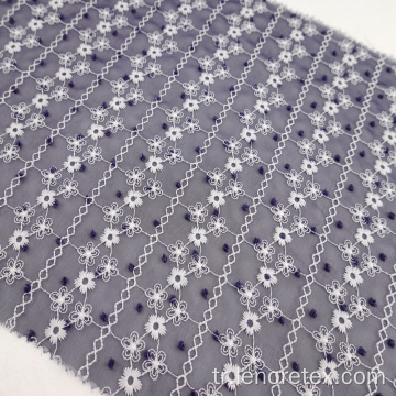 Yumuşak 100% polyester dokuma çiçek tül nakış kumaş